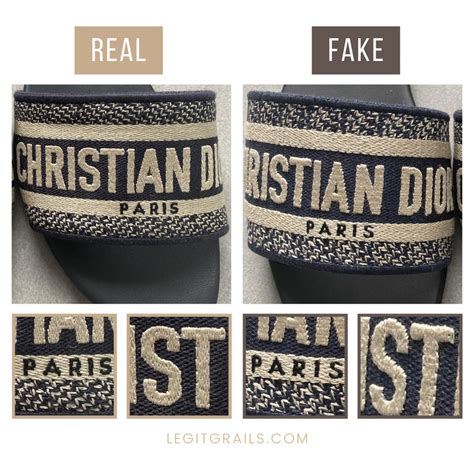 christian dior slides fake vs real|dior dway slides real or fake.